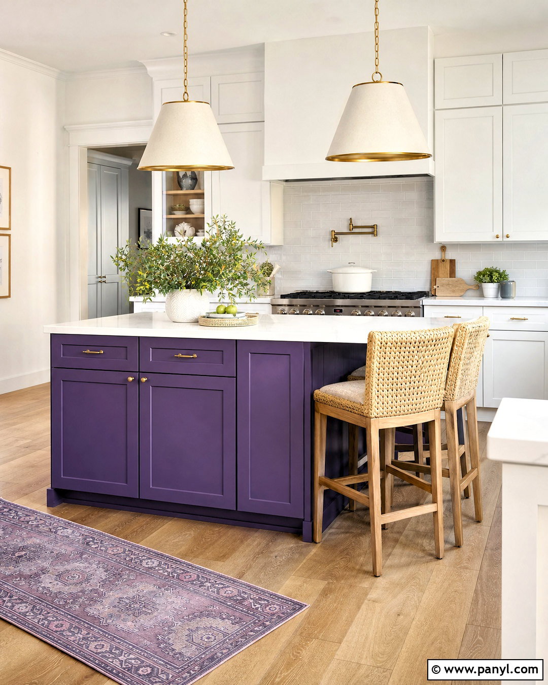 Violet Kitchen Island With White Cabinets - 20 violet kitchen ideas