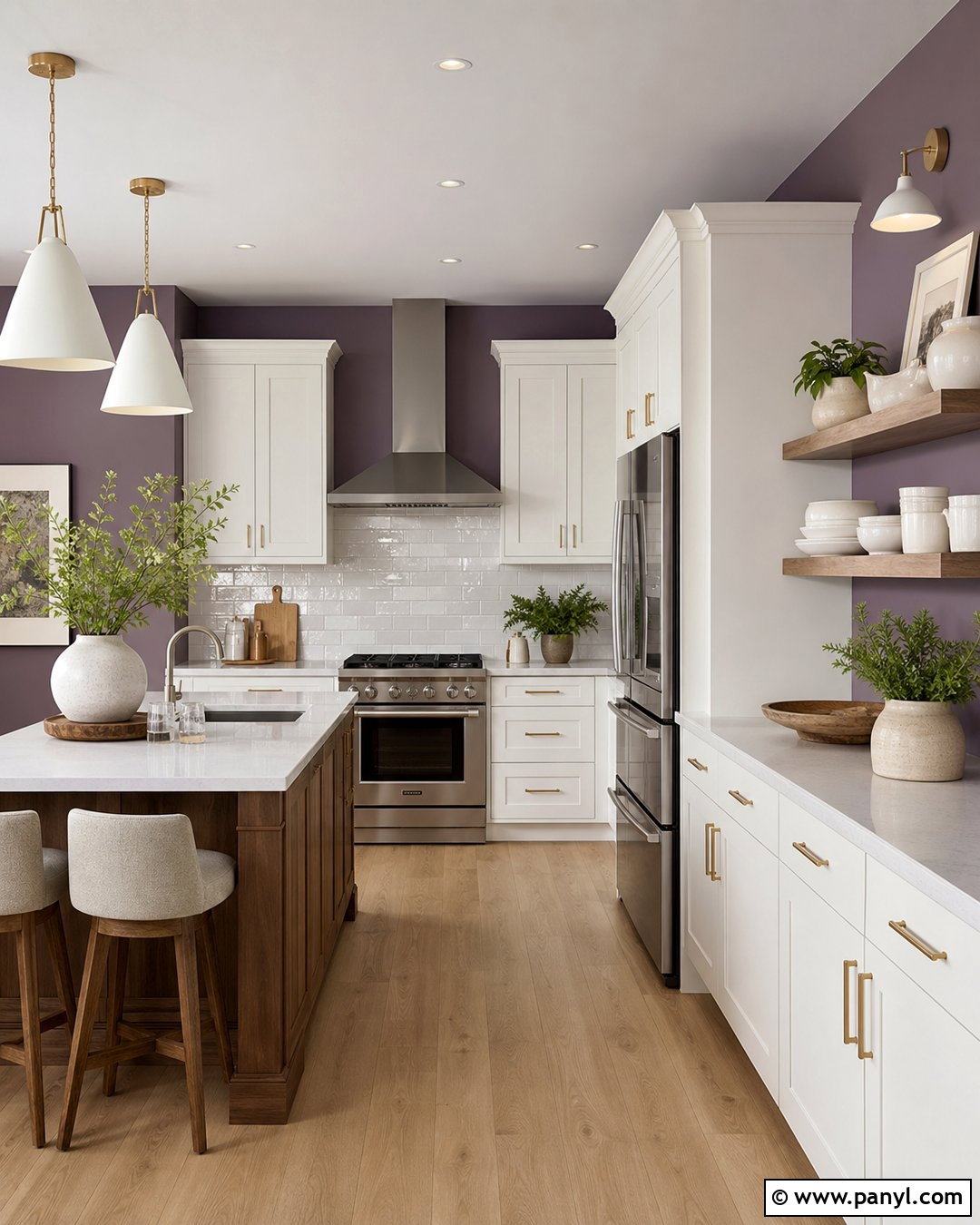 Violet Kitchen Walls - 30 violet wall ideas