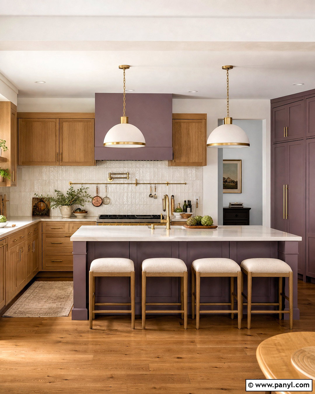 Violet Kitchen With Natural Oak Cabinets - 20 violet kitchen ideas