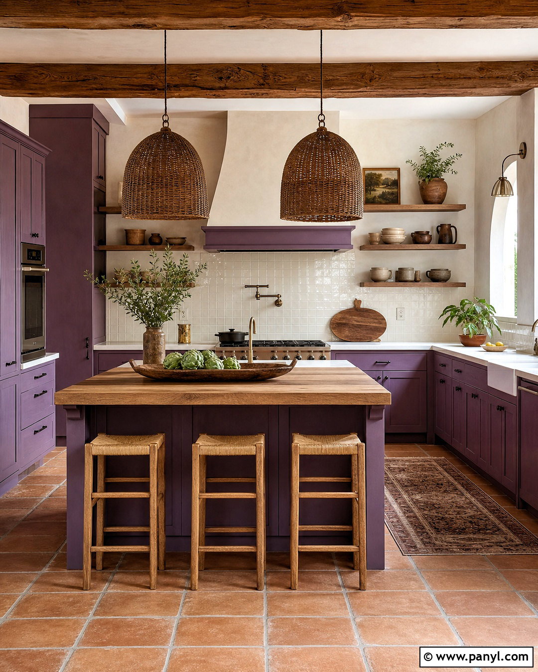Violet Kitchen With Terracotta Tile - 20 violet kitchen ideas