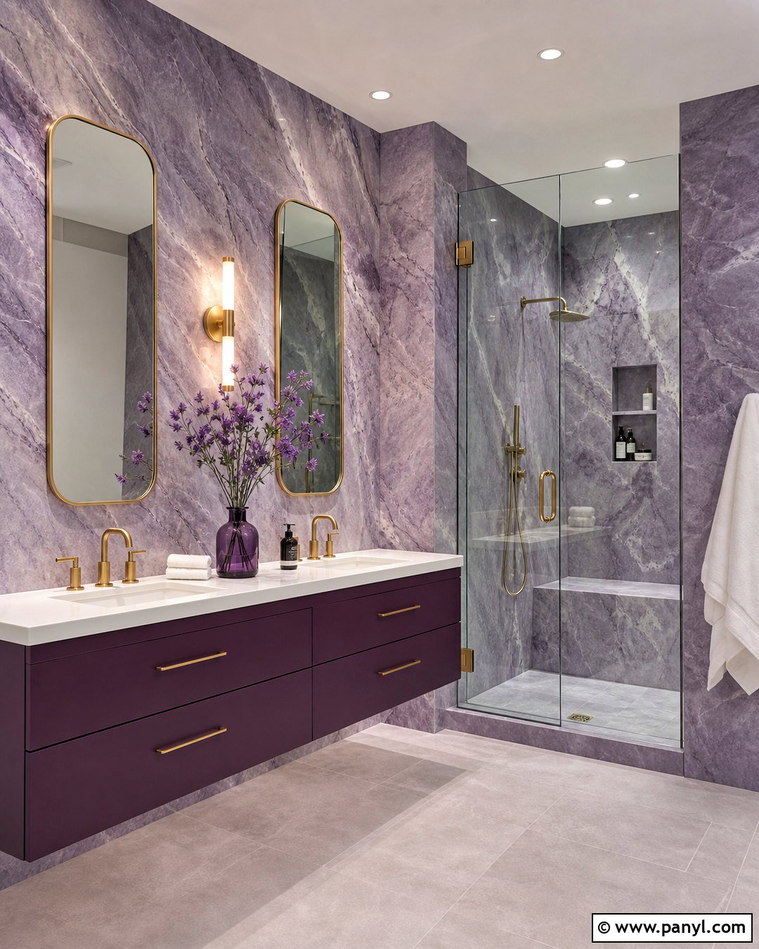 Violet Marble Bathroom - 20 violet bathroom ideas