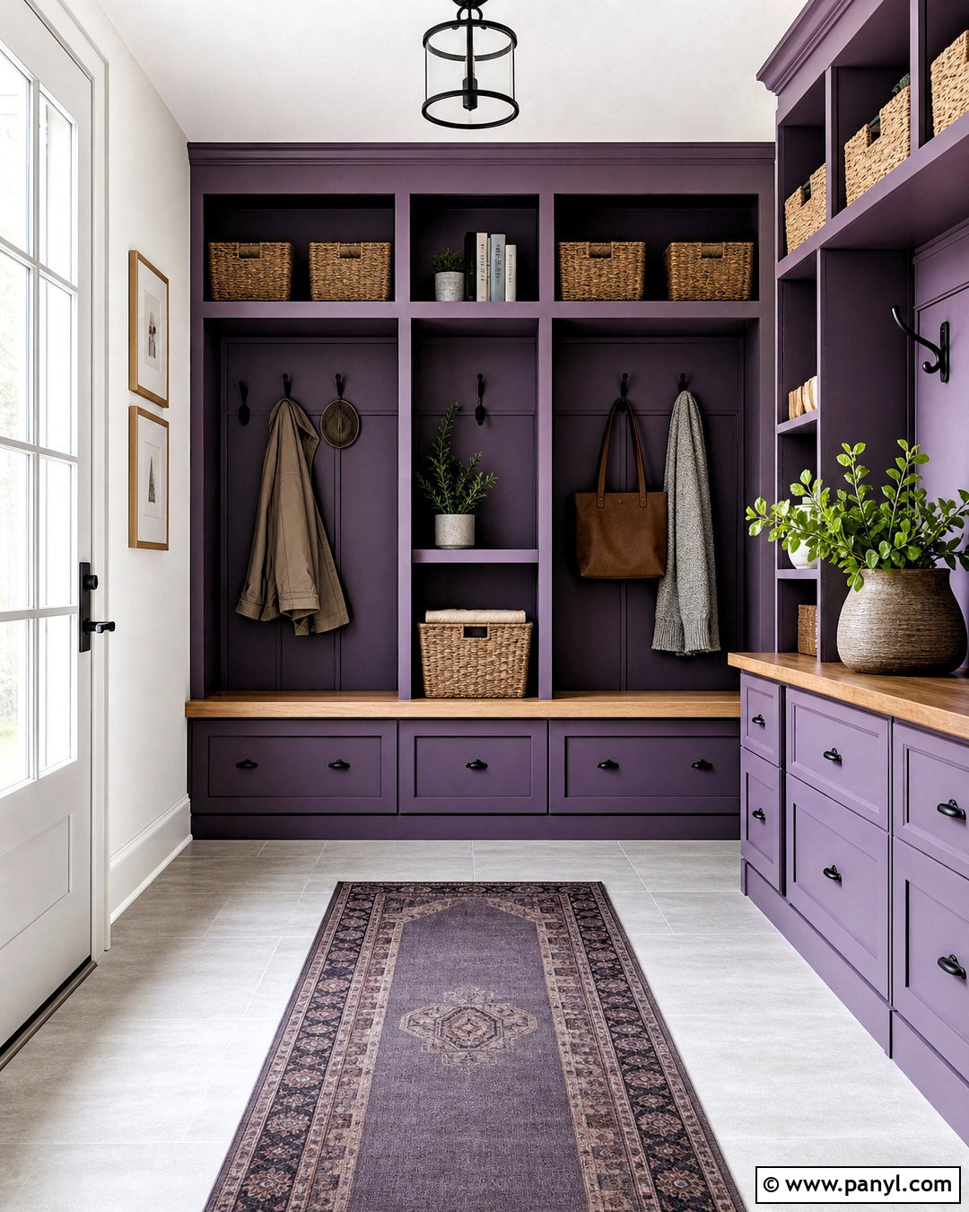 Violet Mudroom With Practical Storage - 20 violet interior ideas