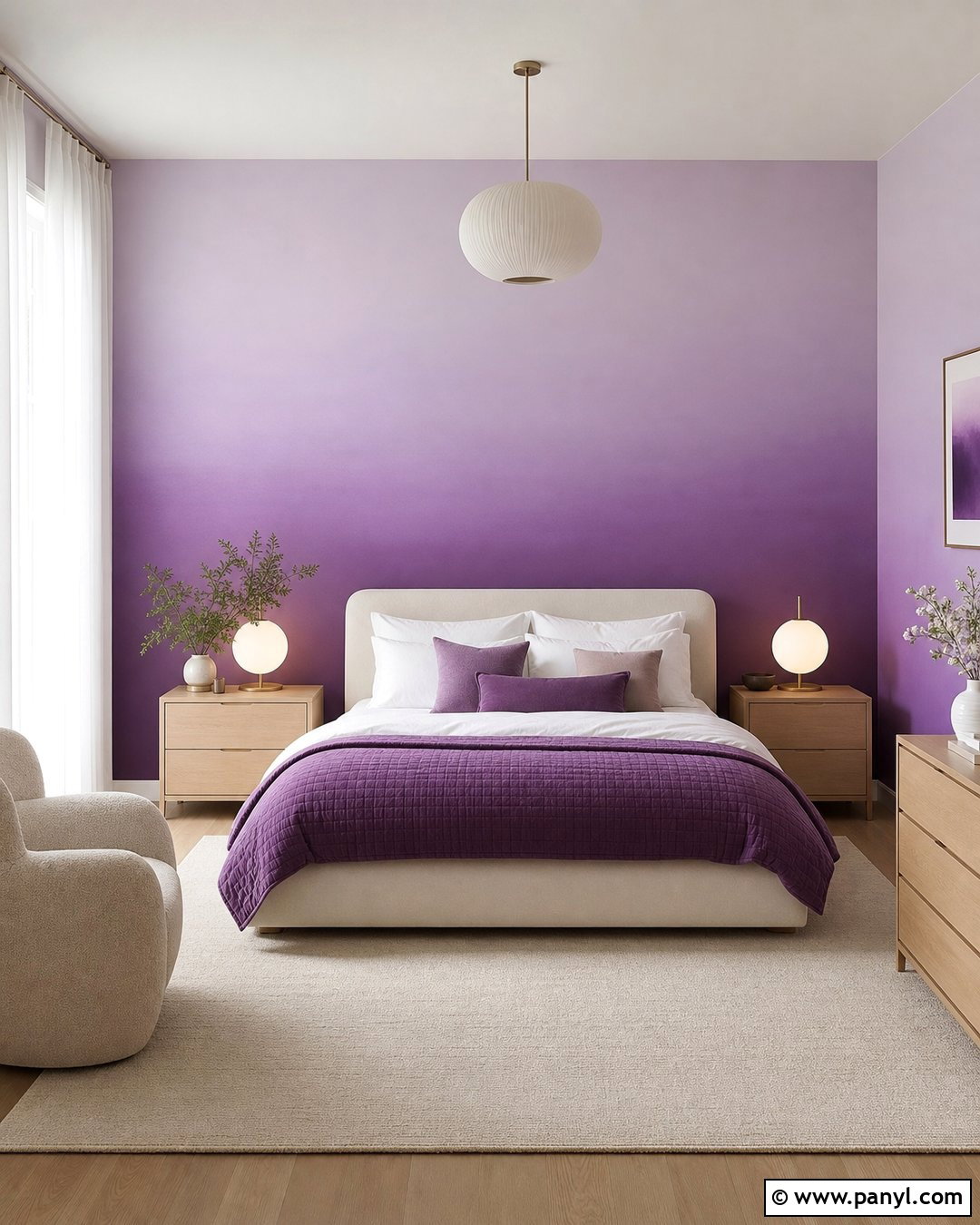 Violet Ombre Wall - 30 violet wall ideas