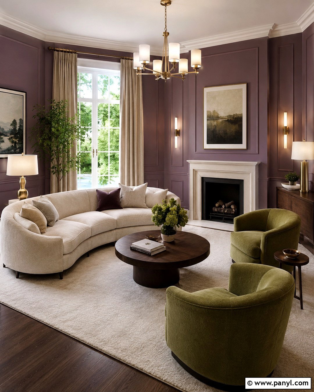 Violet Picture Molding Walls - 20 Violet Color Wall Ideas
