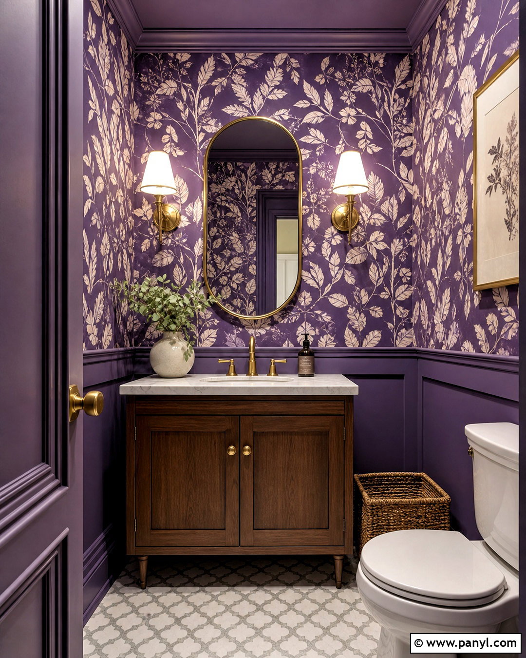 Violet Powder Room - 20 violet room ideas