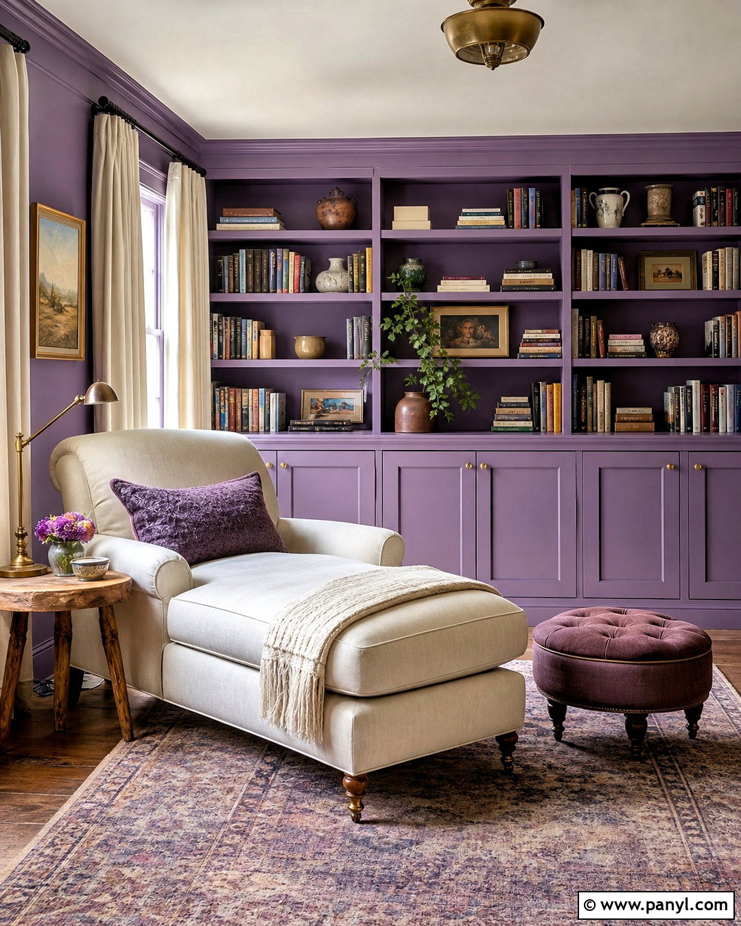 Violet Reading Room - 20 violet room ideas