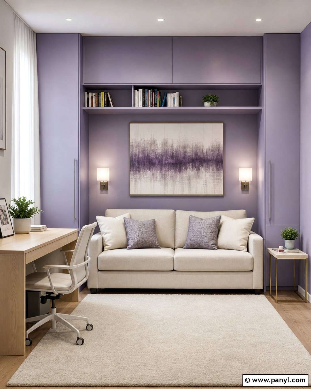 Violet Small Space Walls - 30 violet wall ideas