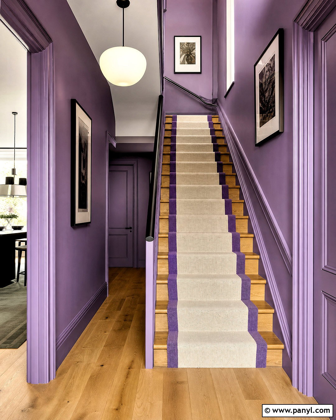 Violet Staircase With Color Drenching - 20 violet interior ideas