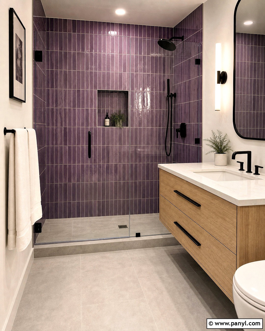 Violet Tile Shower Bathroom - 20 violet bathroom ideas