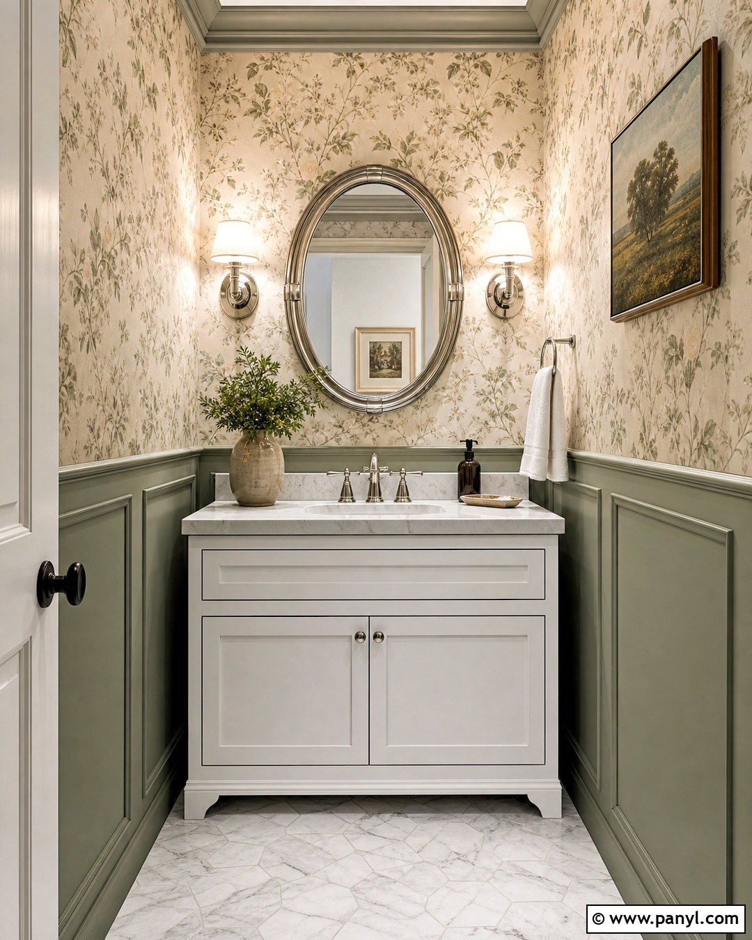 Wainscoting Powder Room - 20 small powder room ideas