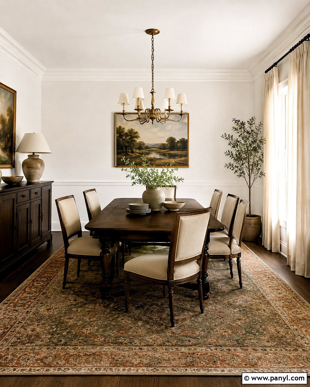 Wall White Dining Room With Dark Wood - 20 Wall White Farrow And Ball Ideas