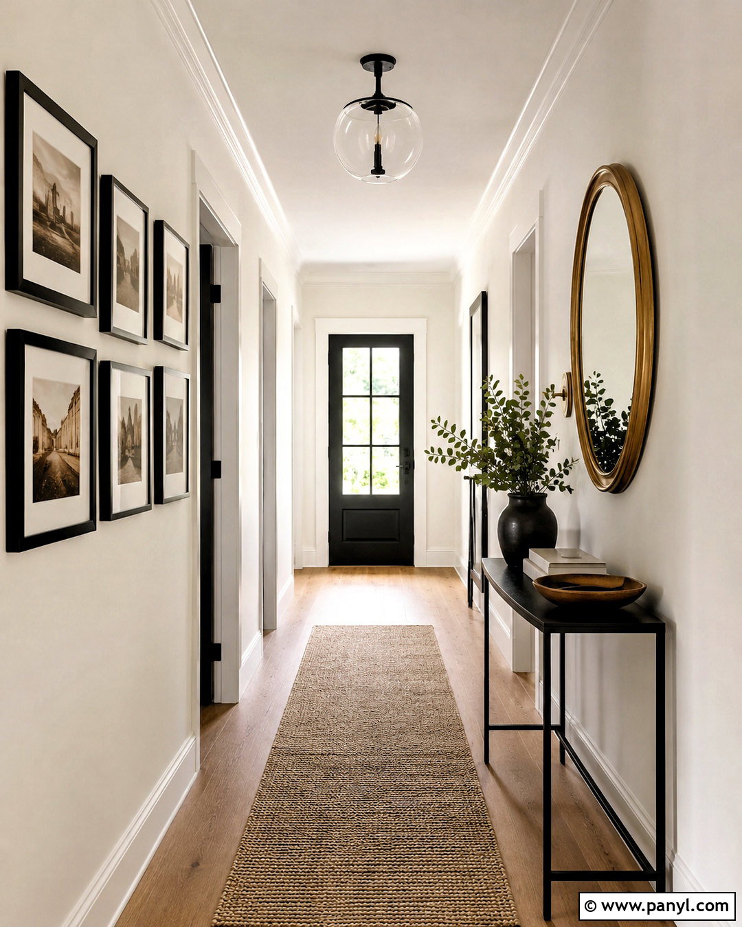 Wall White Hallway With Black Accents - 20 Wall White Farrow And Ball Ideas