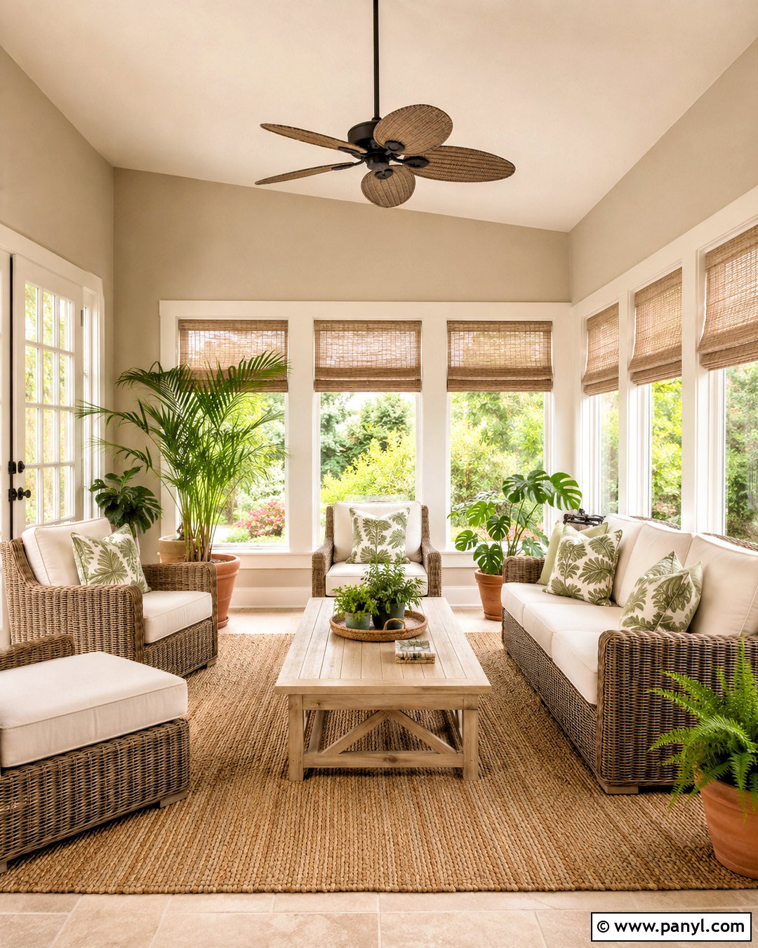 Wall White Sunroom With Wicker Furniture - 20 Wall White Farrow And Ball Ideas