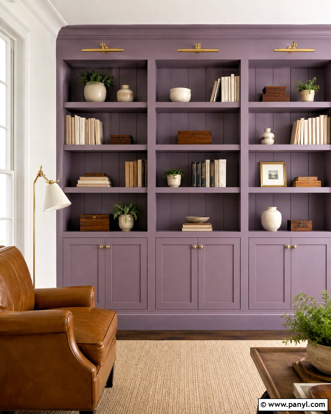 Wallflower Built-In Bookshelves - 20 Wallflower Color Ideas