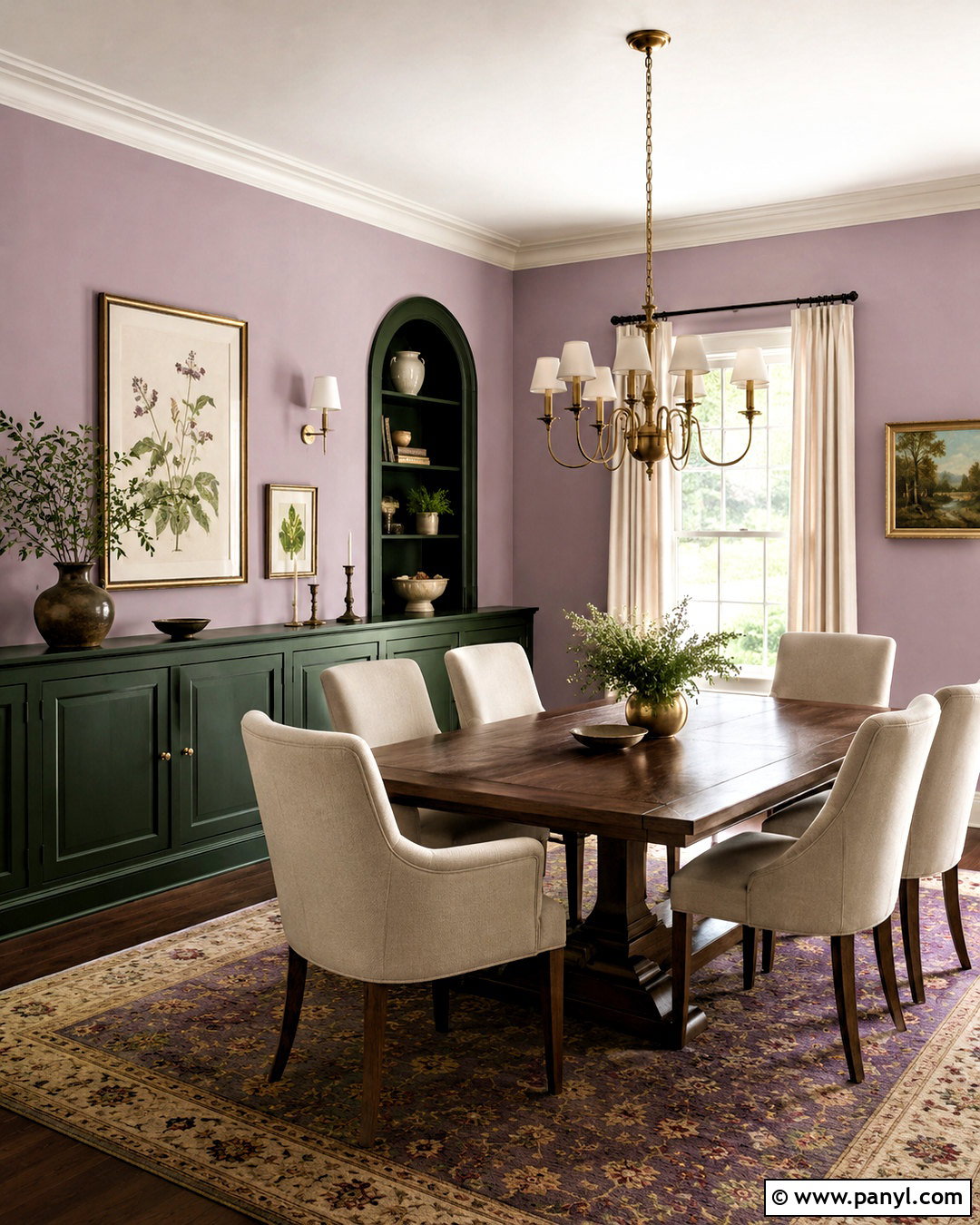 Wallflower Dining Room With Dark Green - 20 Wallflower Color Ideas