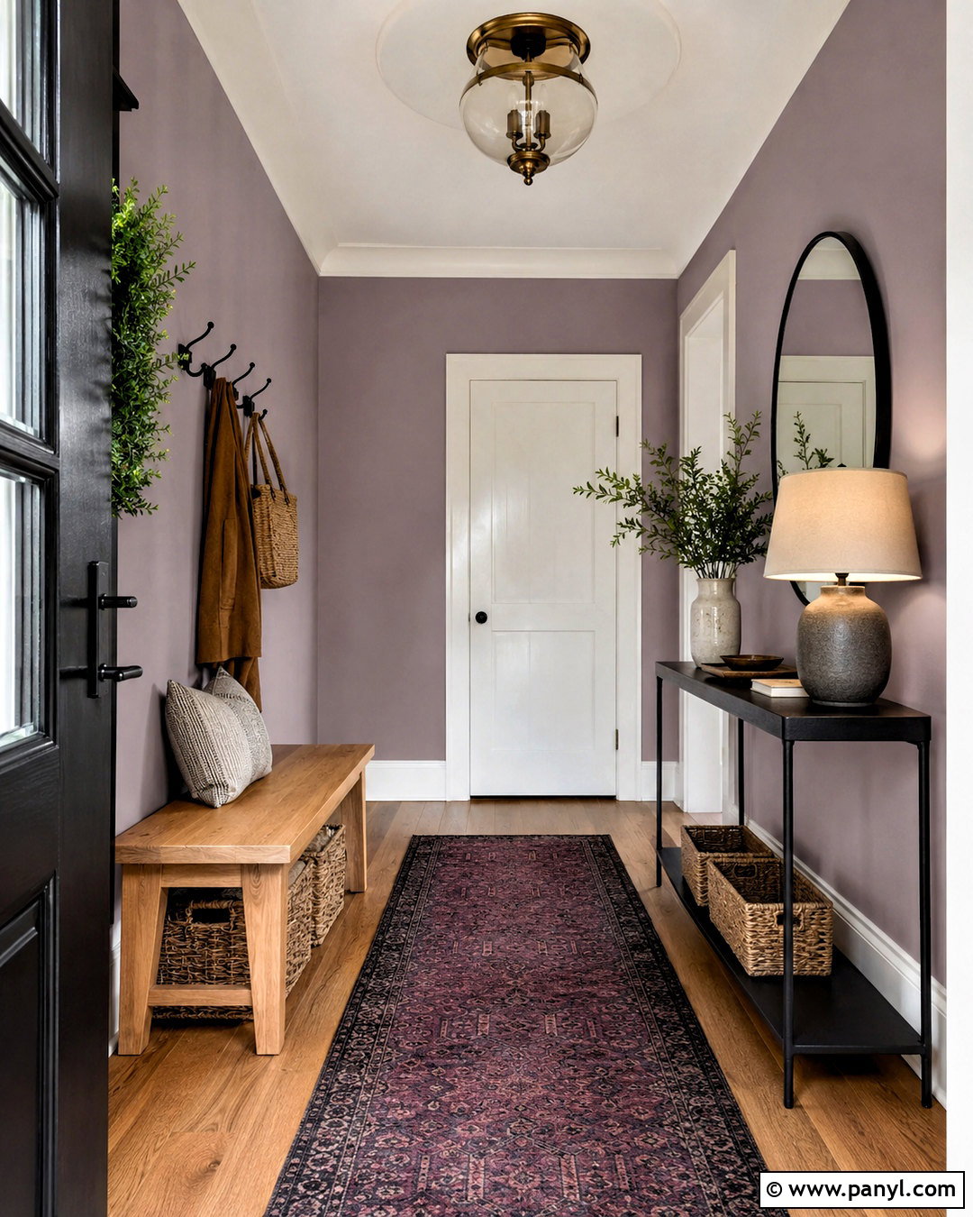 Wallflower Entryway With Black Accents - 20 Wallflower Color Ideas