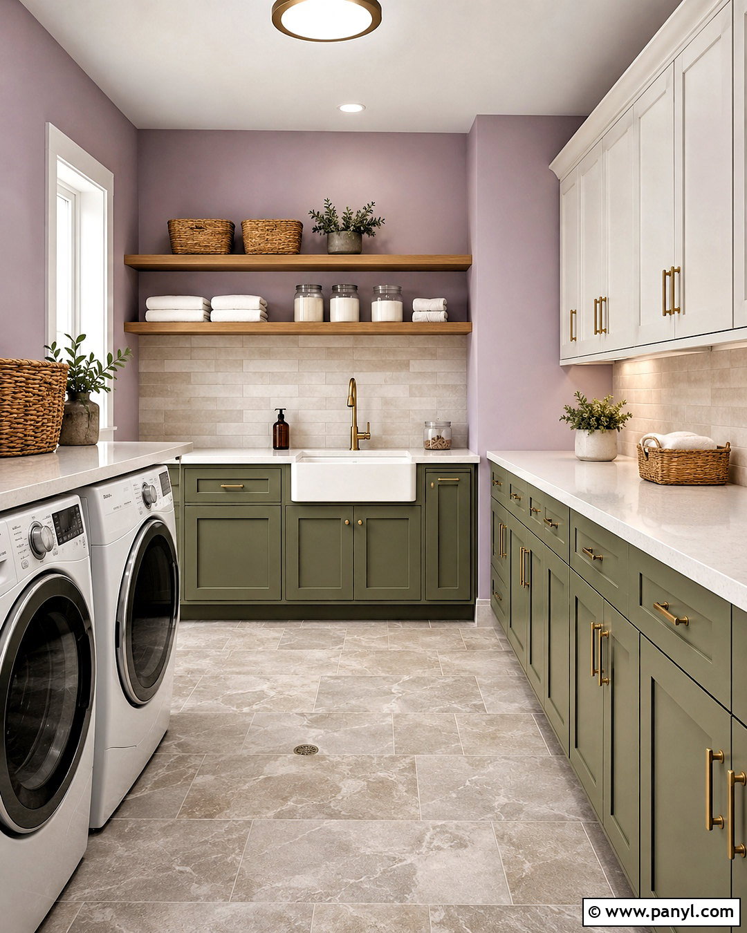 Wallflower Laundry Room With Sage Green - 20 Wallflower Color Ideas