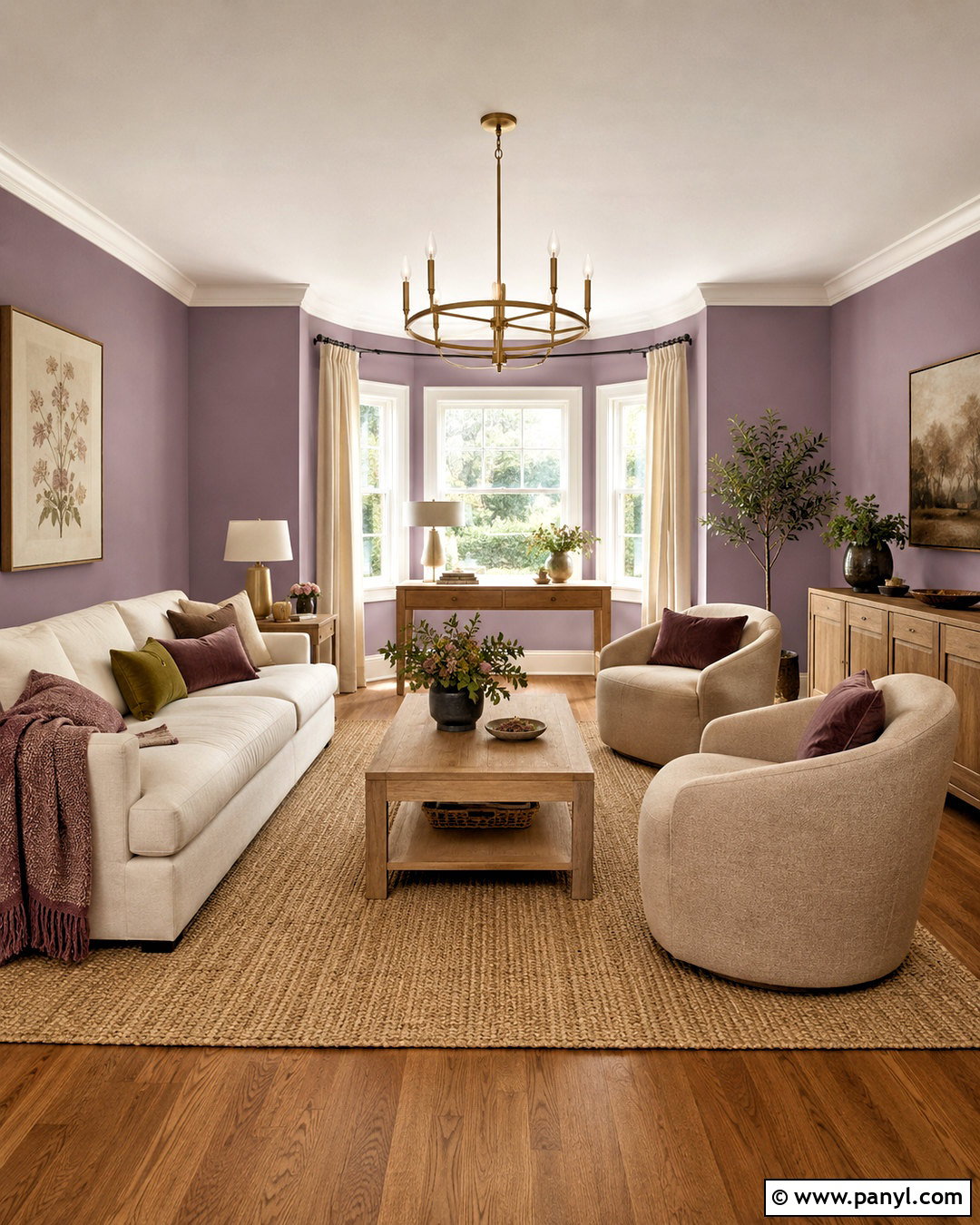 Wallflower Living Room With Creamy White - 20 Wallflower Color Ideas