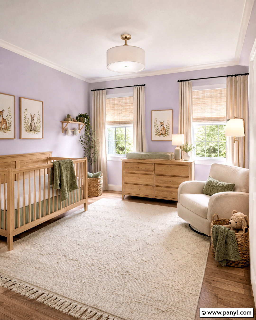 Wallflower Nursery With Natural Wood - 20 Wallflower Color Ideas