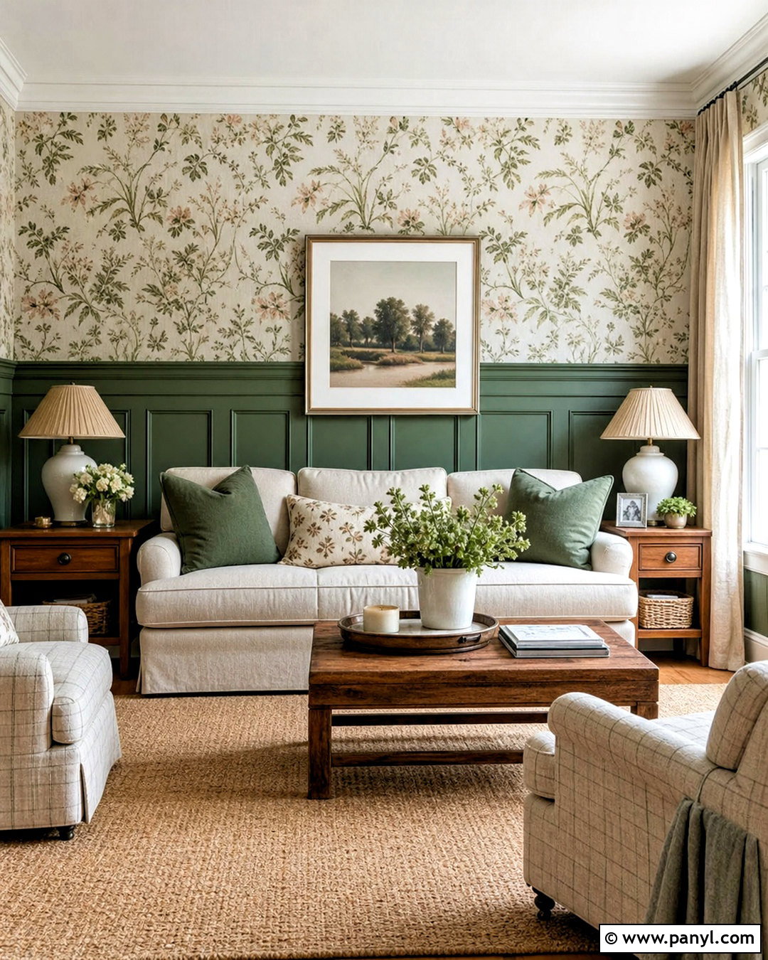 Wallpaper And Paneling Accent Wall - 20 accent wall for living room ideas