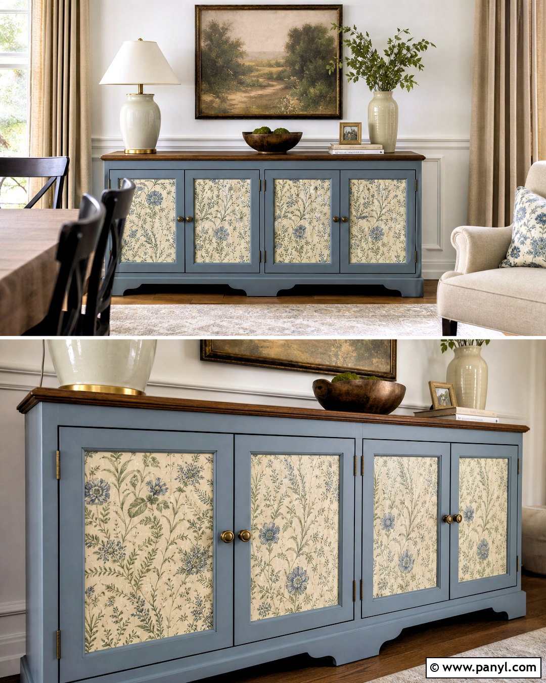 Wallpaper Sideboard - 20 sideboard makeover ideas