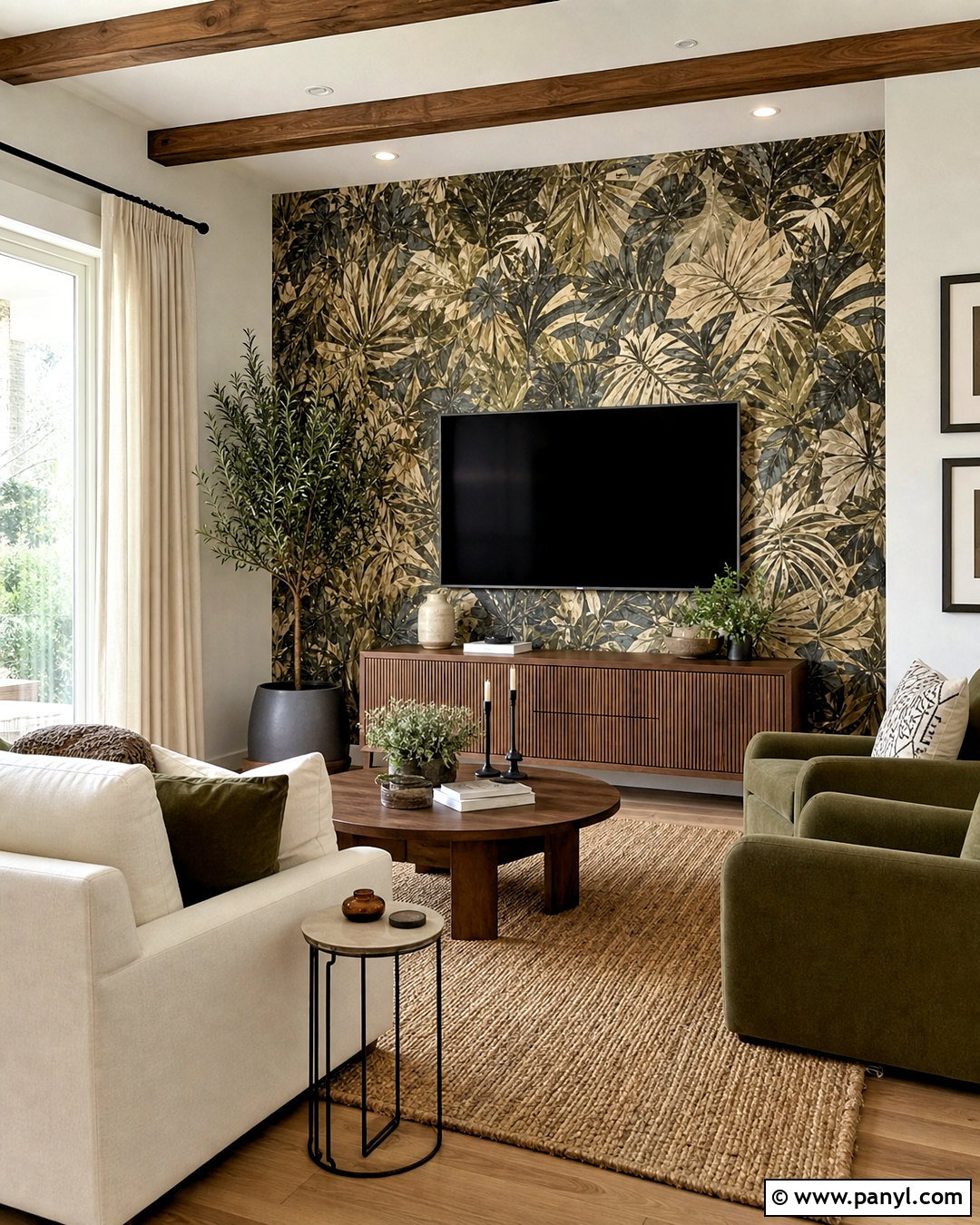 Wallpaper TV Accent Wall - 20 accent walls in living room with tv ideas