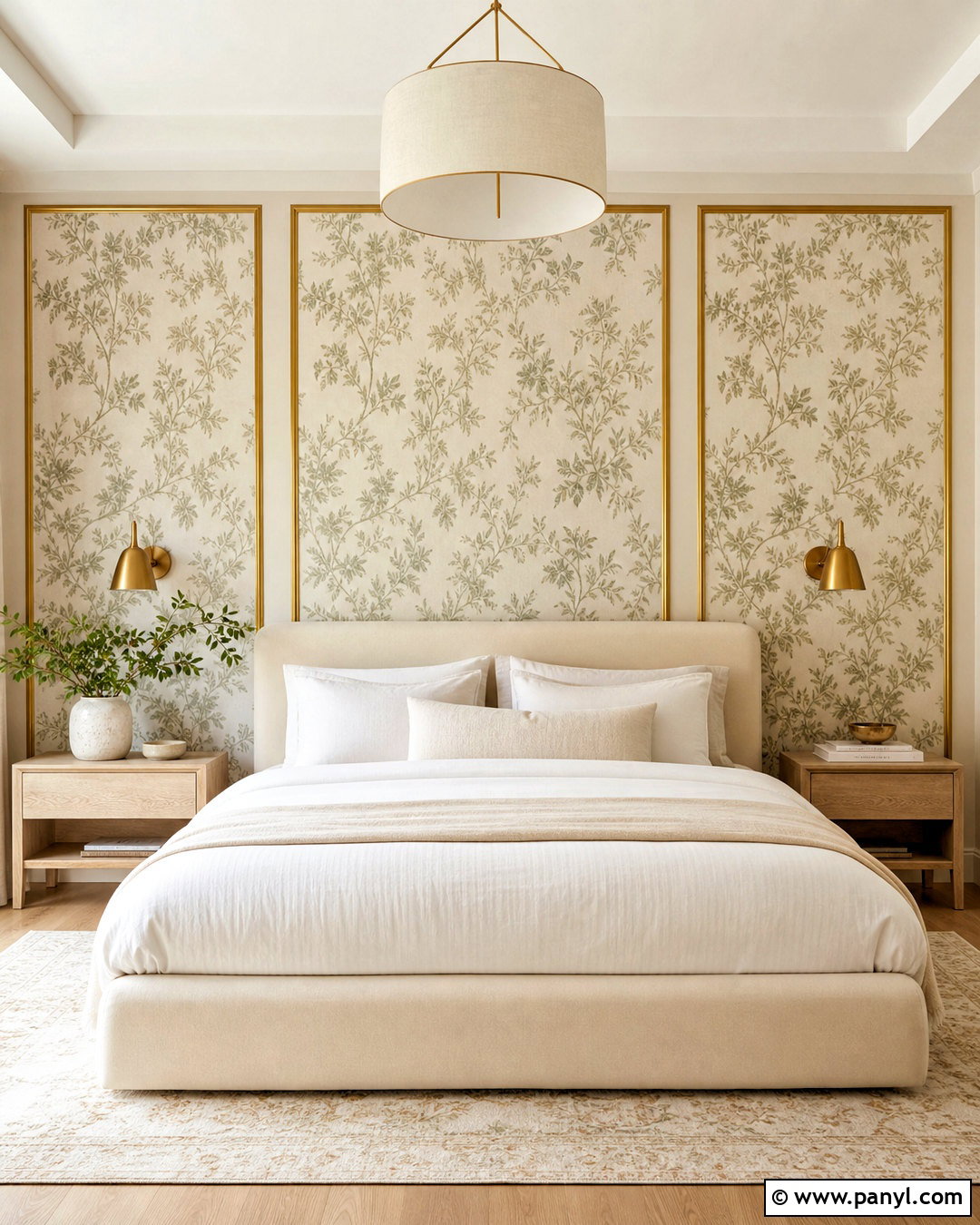 Wallpaper Wall With Golden Strip Borders - 20 golden strip wall design ideas