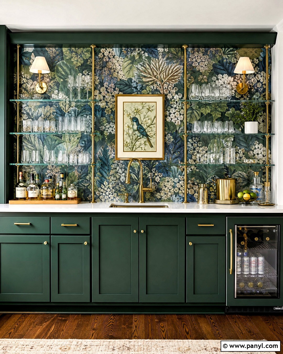 Wallpapered Bar Wall - 20 behind bar wall ideas