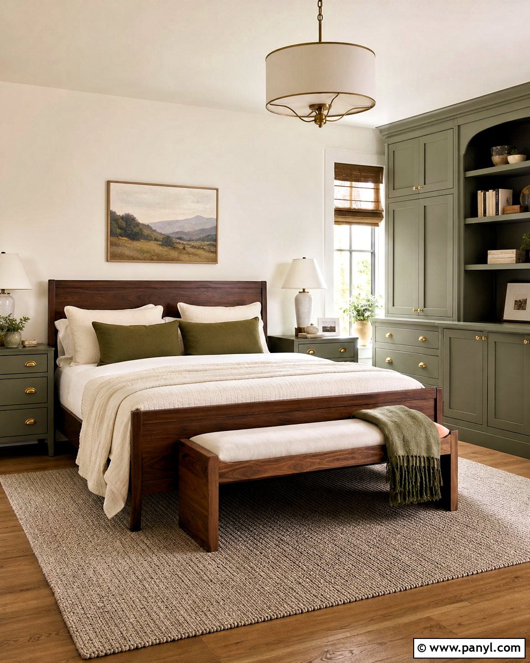 Walnut And Sage Green Painted Wood Combination - 20 wood color combination ideas