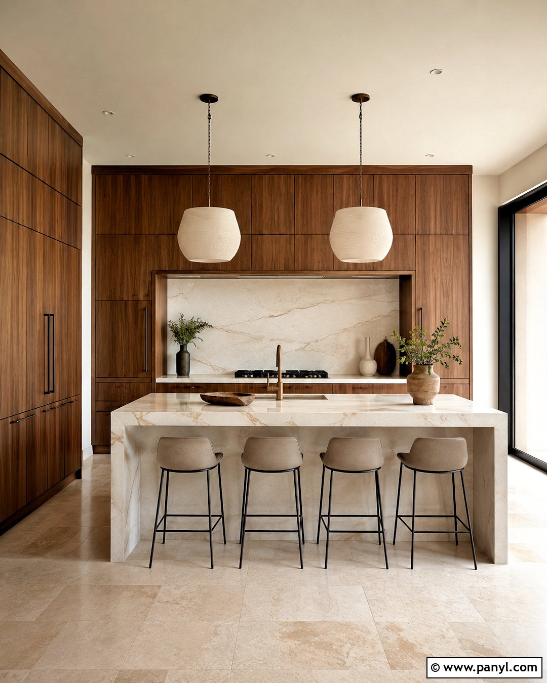 Walnut And Stone Modern Kitchen - 20 modern kitchen design ideas