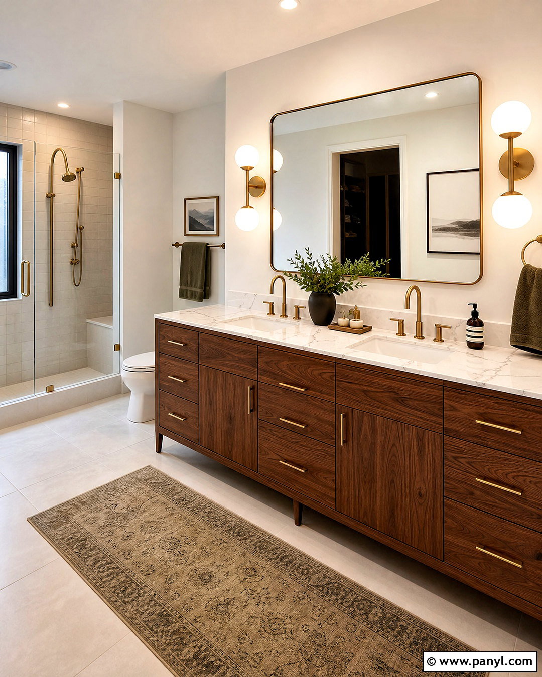 Walnut Bathroom Vanity - 20 bathroom vanity color ideas