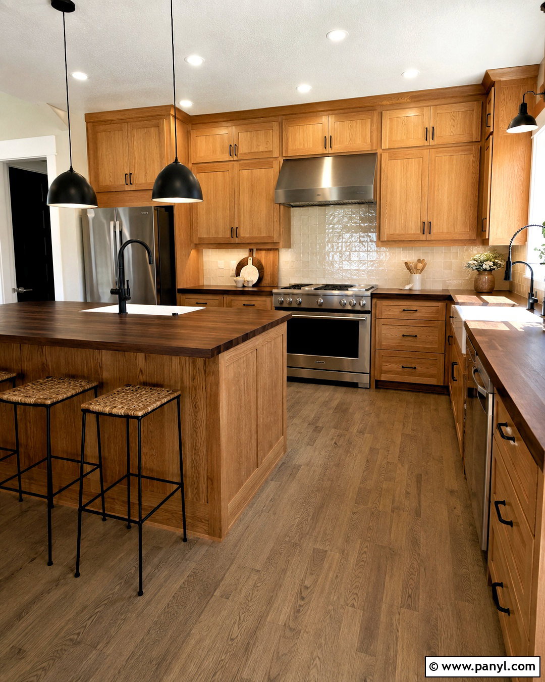 Walnut Butcher Block Countertops With Honey Oak Cabinets - 20 countertops with honey oak cabinets