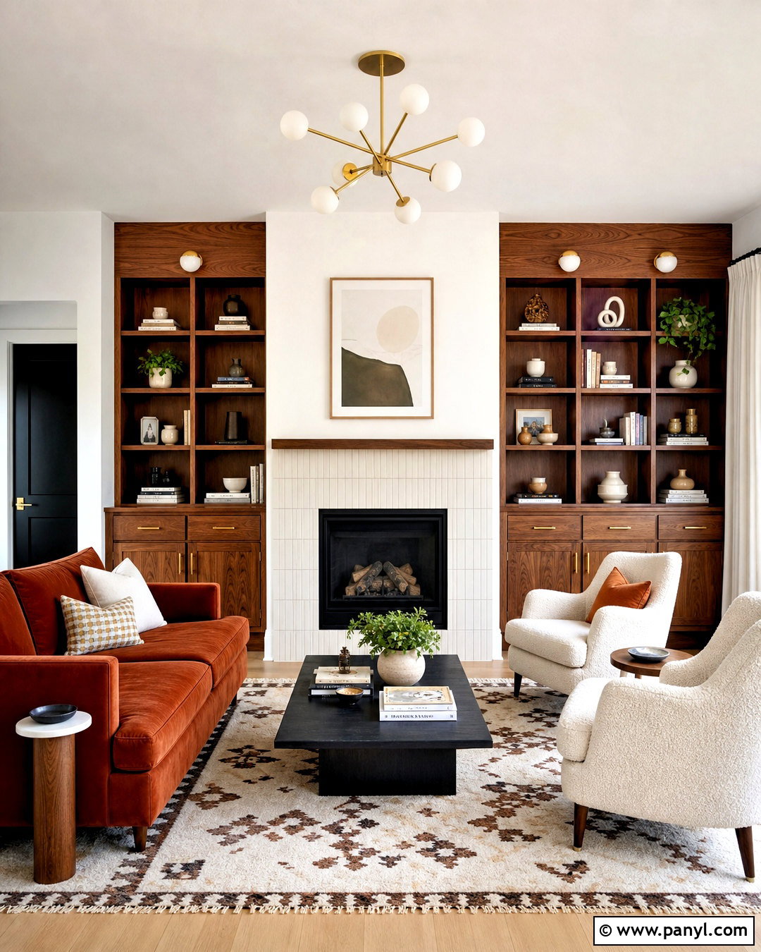 Walnut Fireplace Side Wall Cabinets - 20 fireplace side wall ideas