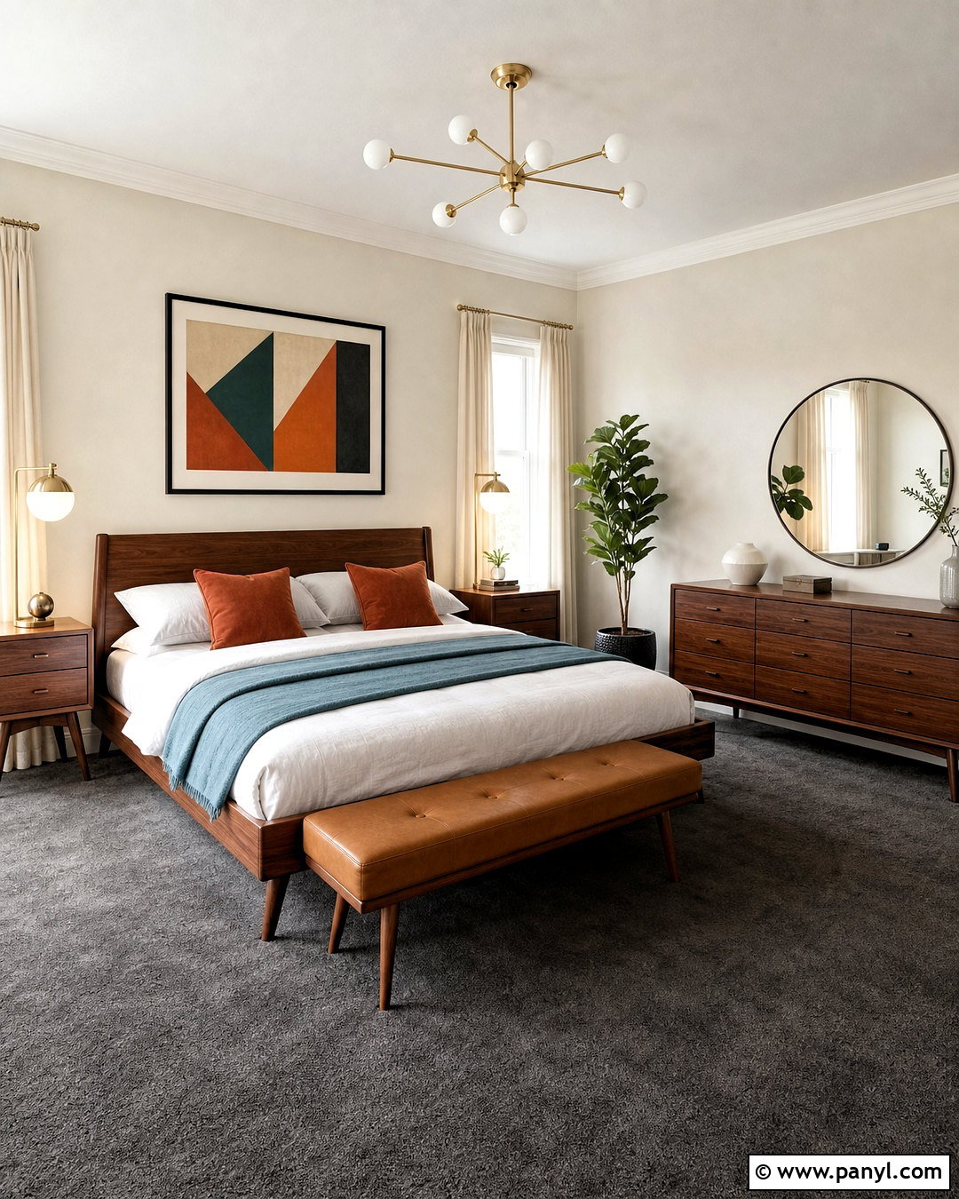 Walnut Furniture With Dark Gray Carpet - 20 dark gray carpet bedroom ideas