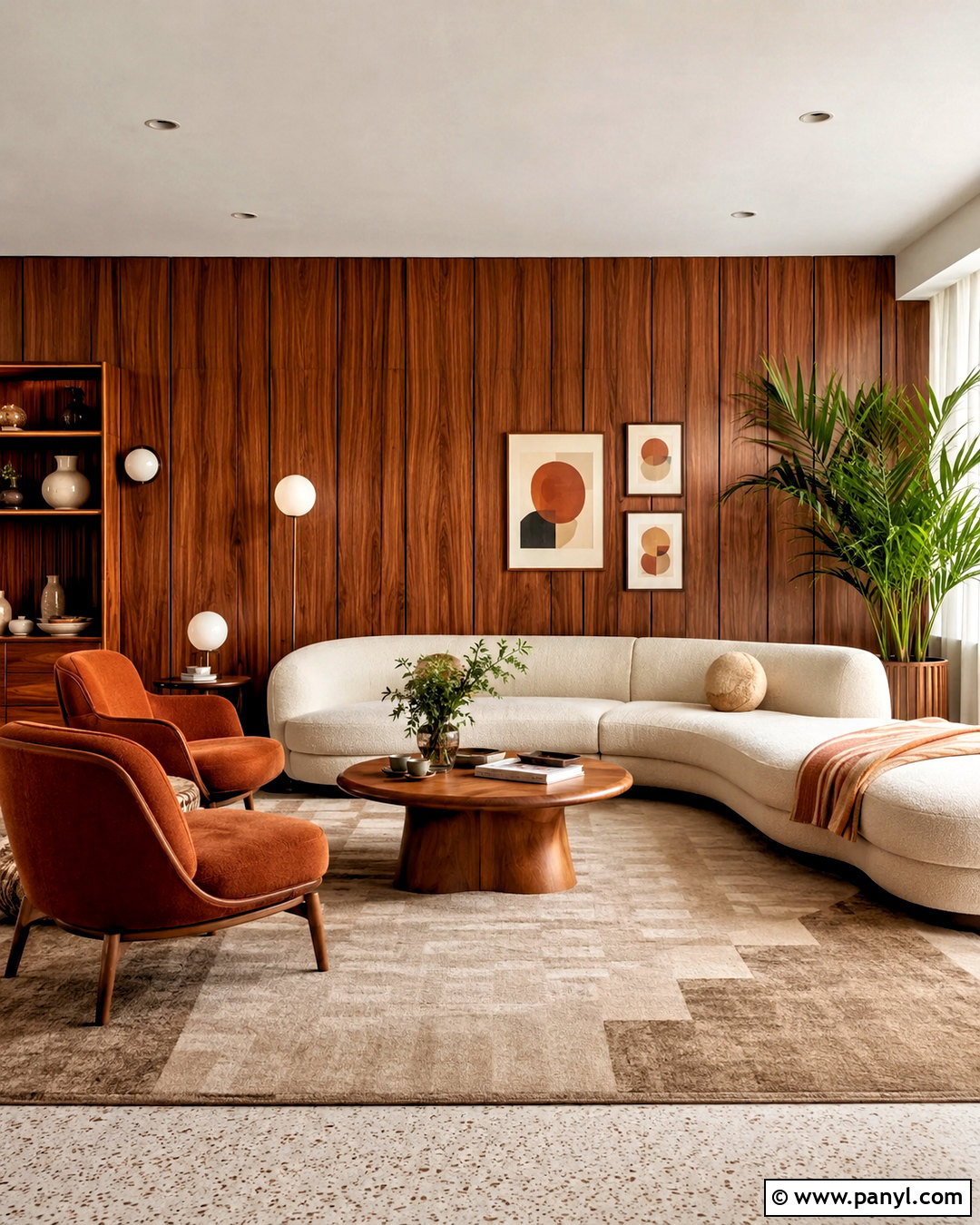 Walnut Paneled Living Room - 20 dark paneled walls