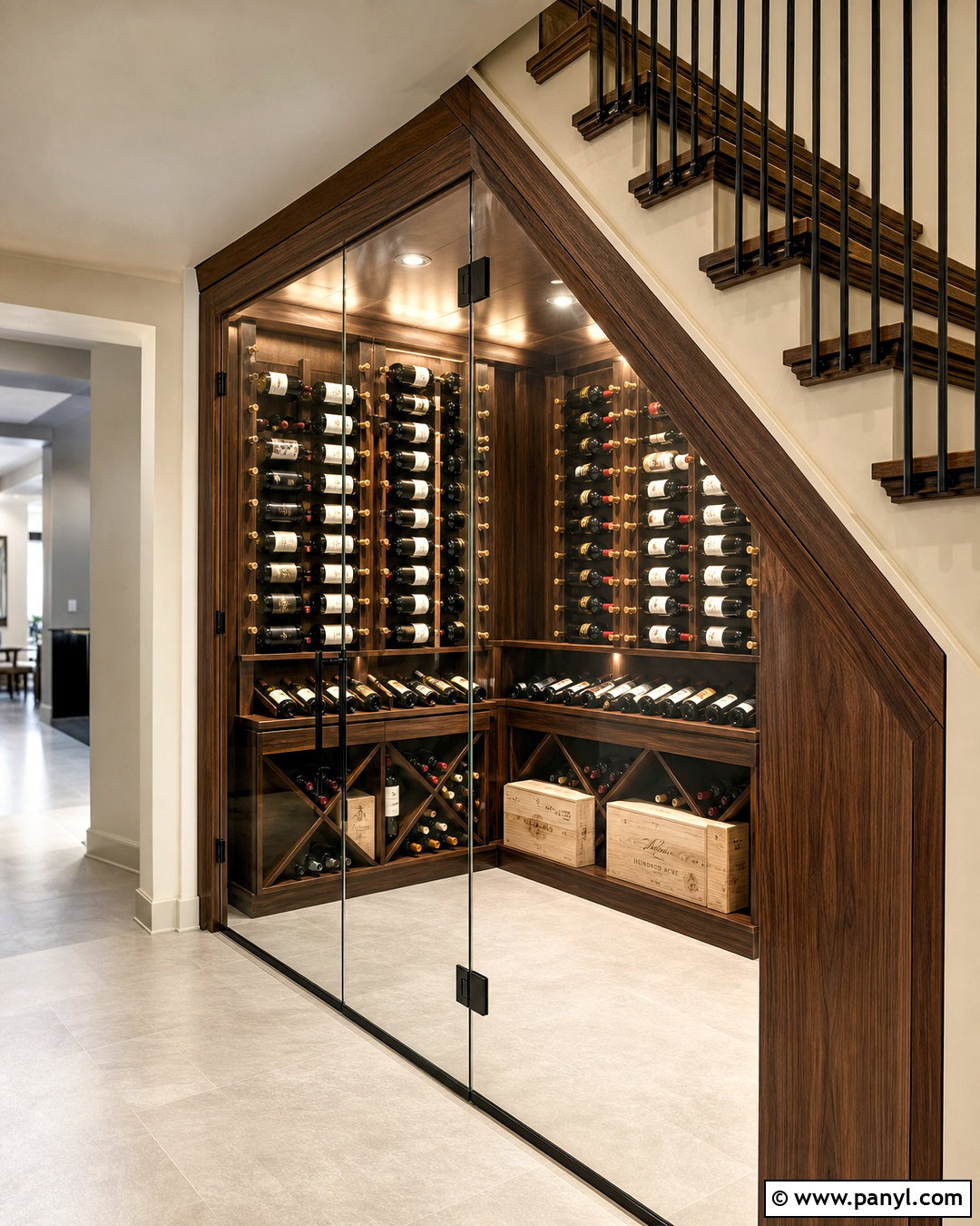 Walnut Under Stairs Wine Cellar - 20 under stairs wine cellar modern ideas
