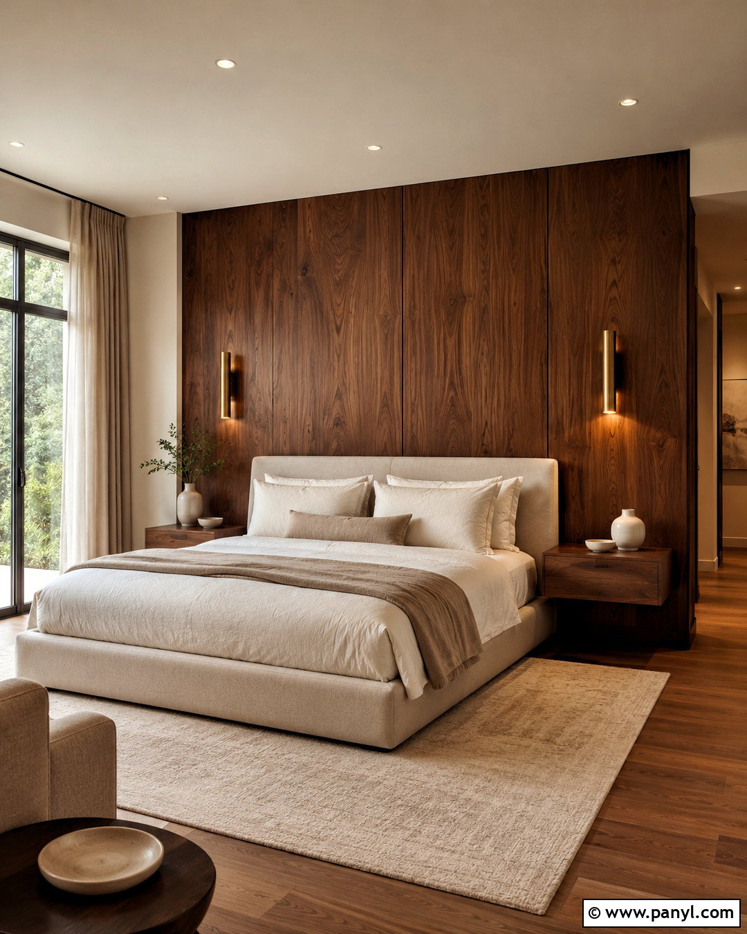 Walnut Wood Accent Wall Bedroom - 20 natural wood accent wall ideas