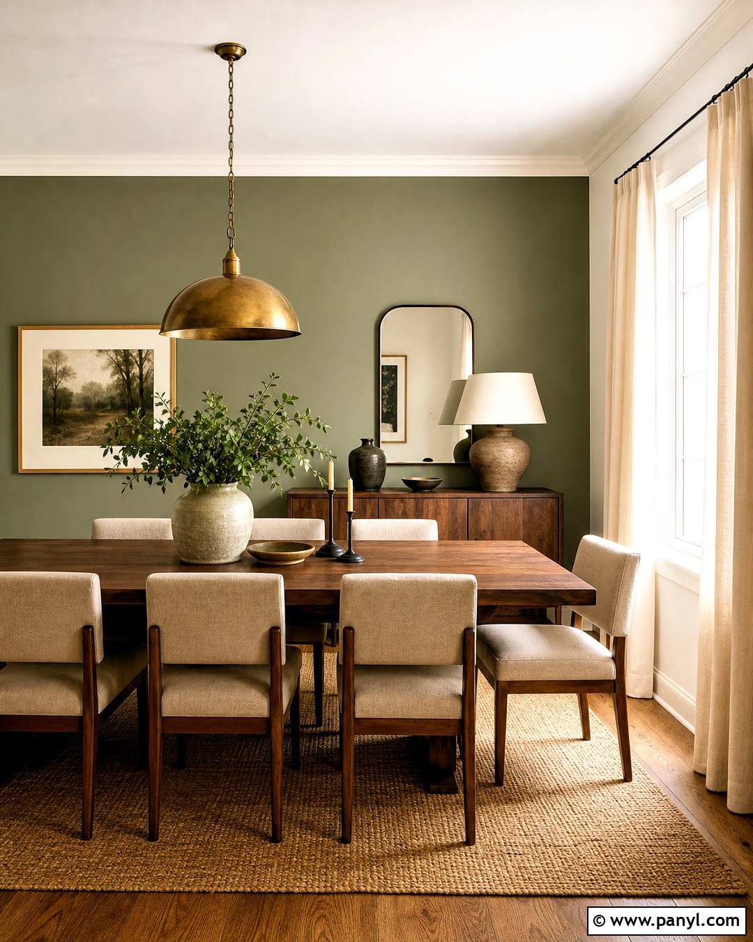 Walnut Wood And Sage Green - 20 wood colour combination ideas