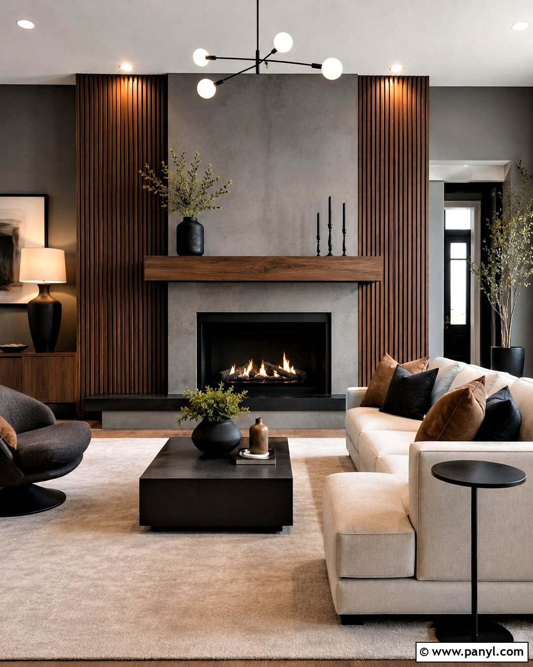 Walnut Wood Fireplace With Gray Walls - 20 What Color Fireplace With Gray Walls