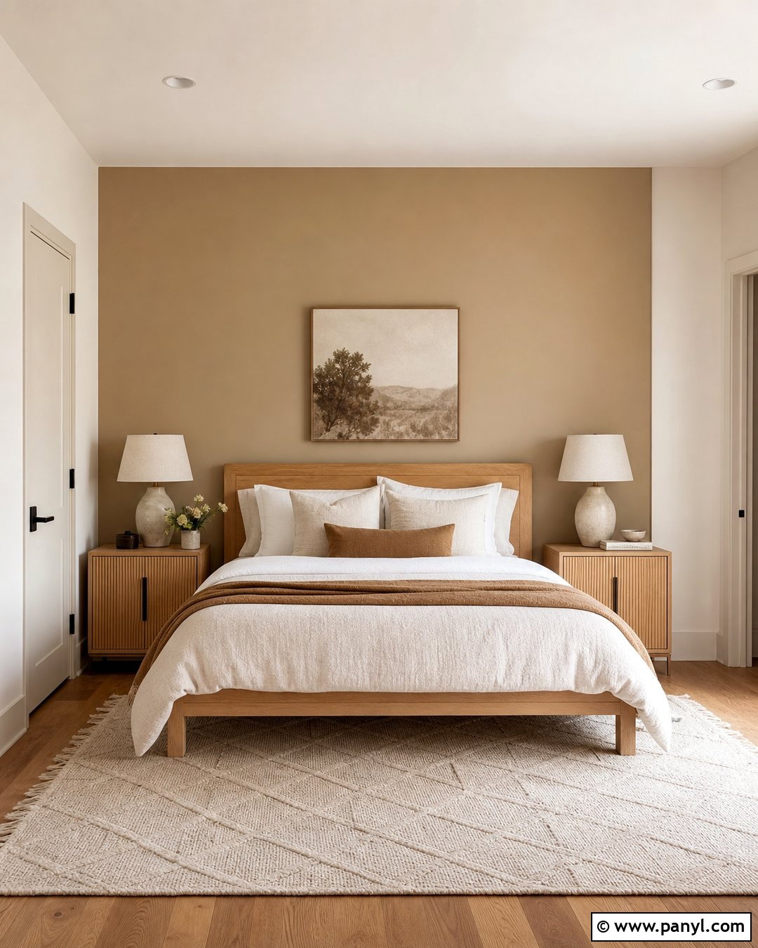 Warm Beige Accent Wall - 35 accent wall color ideas