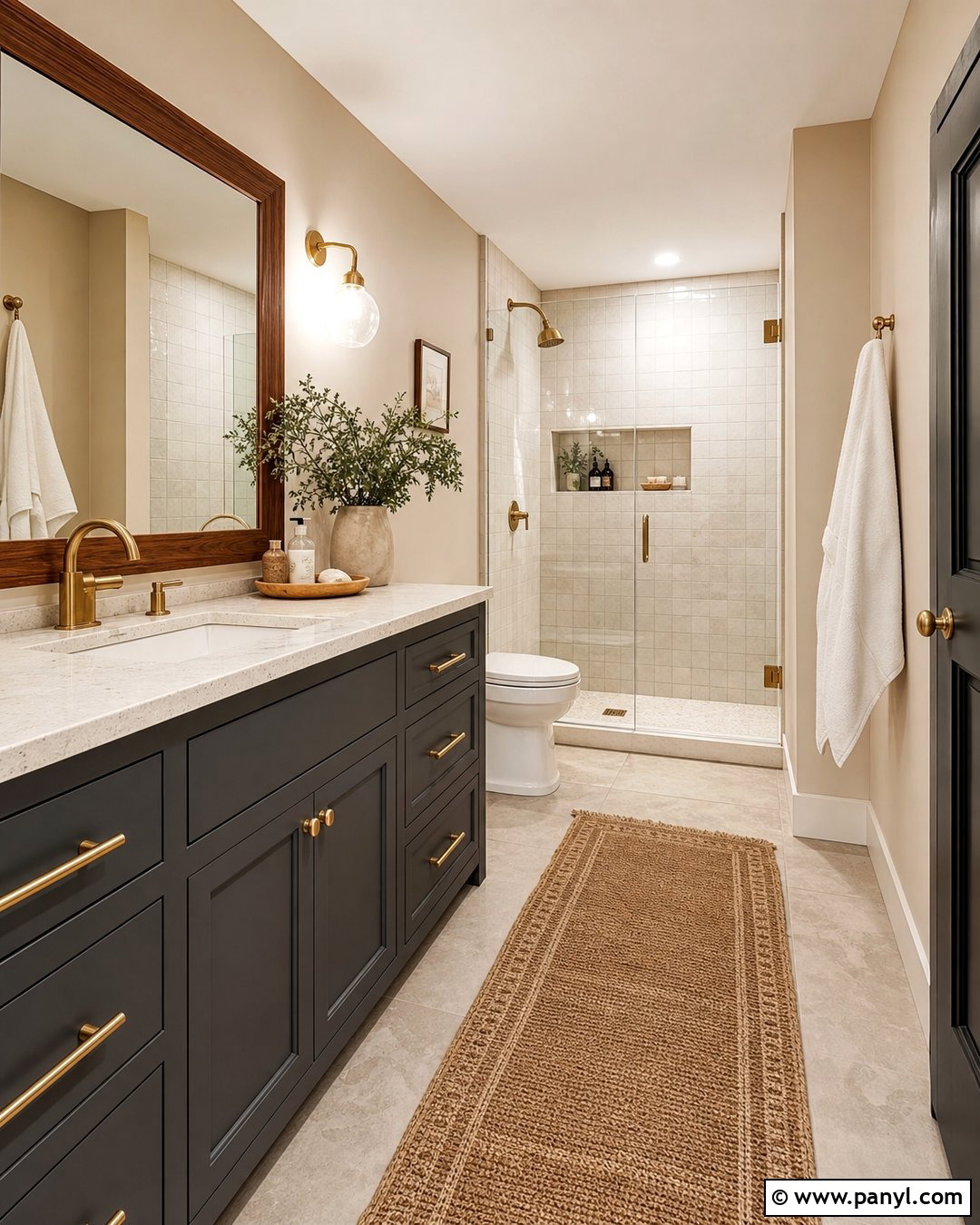 Warm Beige Bathroom Walls - 35 grey vanity bathroom wall colors
