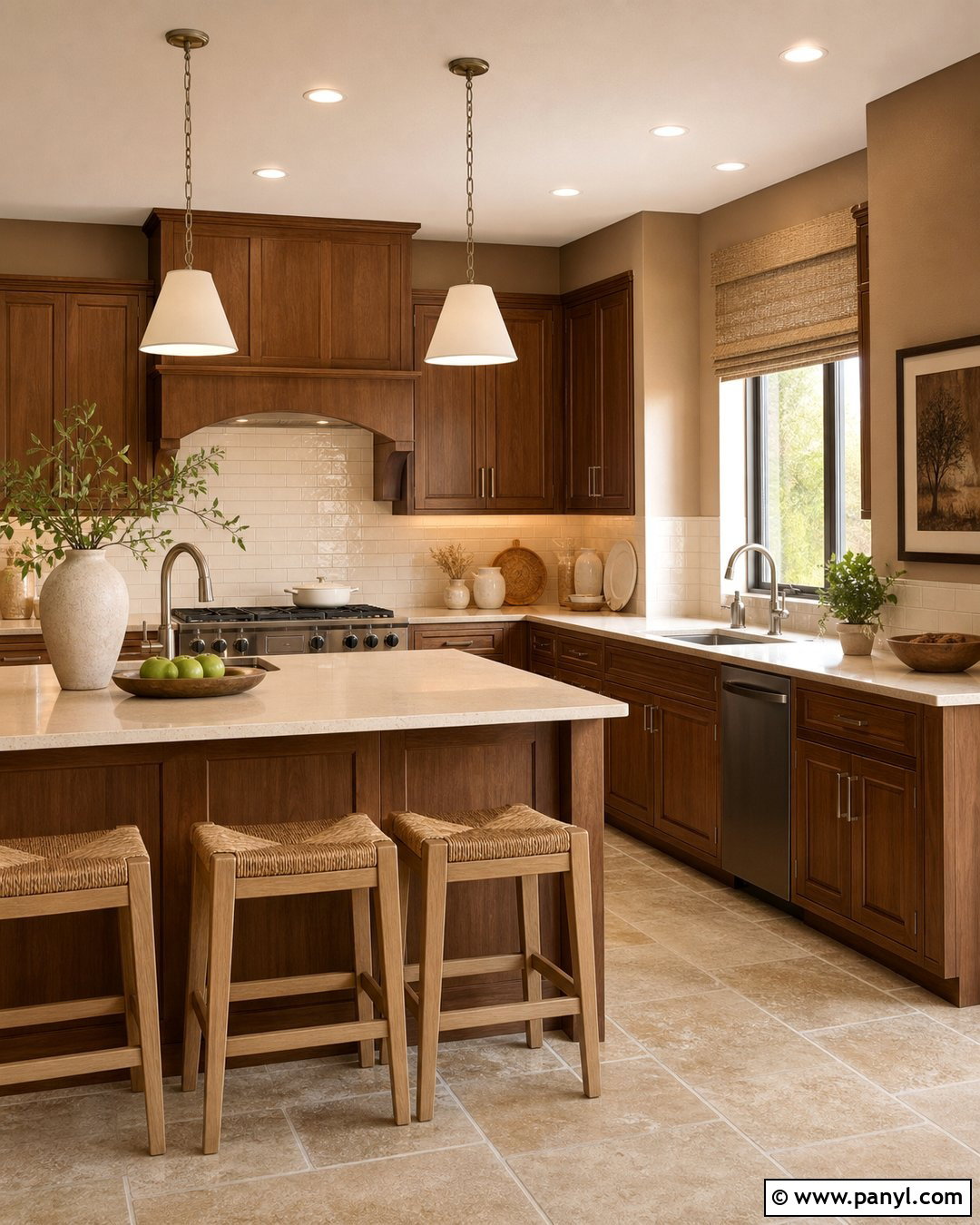 Warm Beige Brown Kitchen Walls - 20 Brown Kitchen Wall Colors