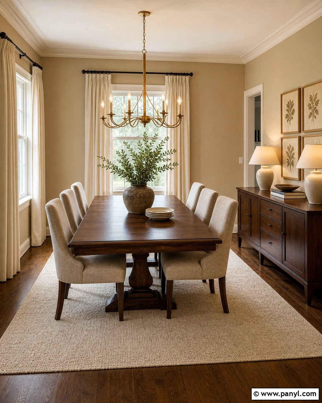 Warm Beige Dining Room Walls With Dark Wood - 25 warm beige wall ideas