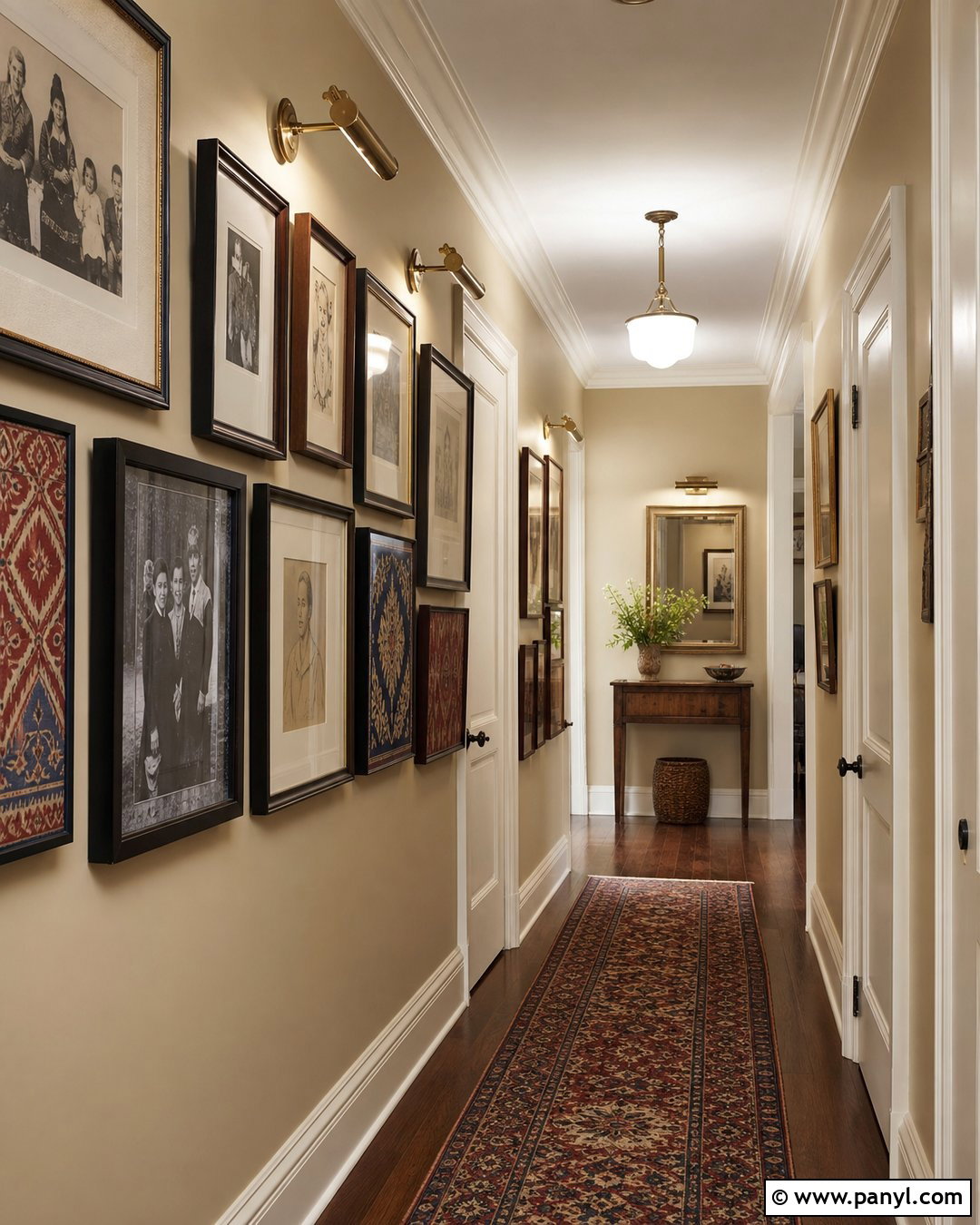 Warm Beige Hallway Walls With Picture Frames - 25 warm beige wall ideas