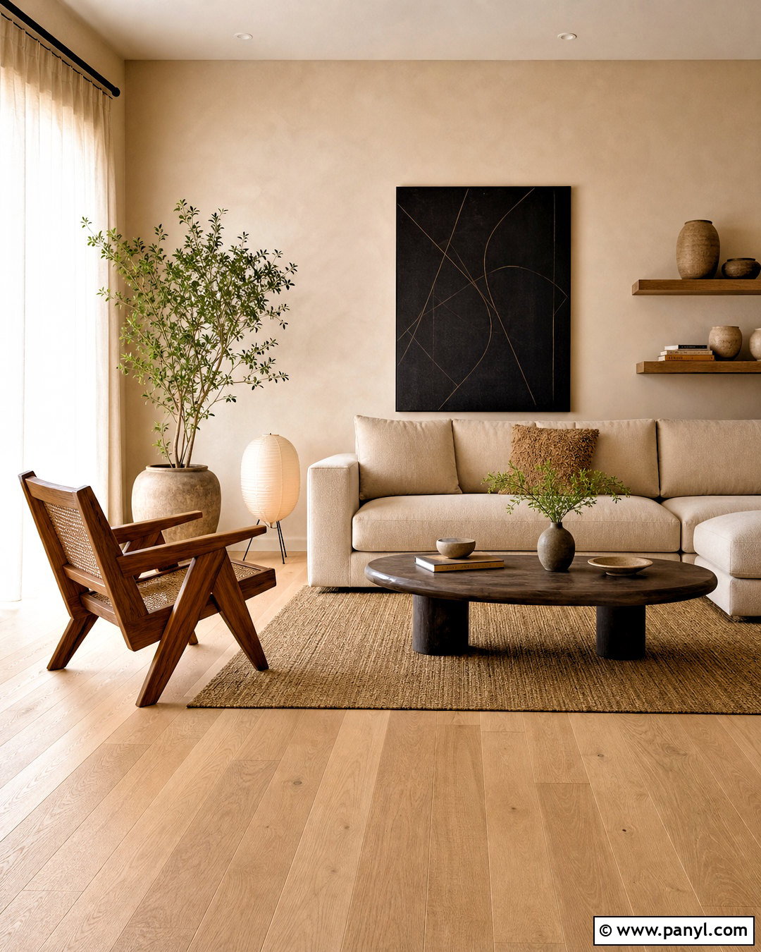Warm Beige Japandi Living Room - 20 warm beige living room ideas
