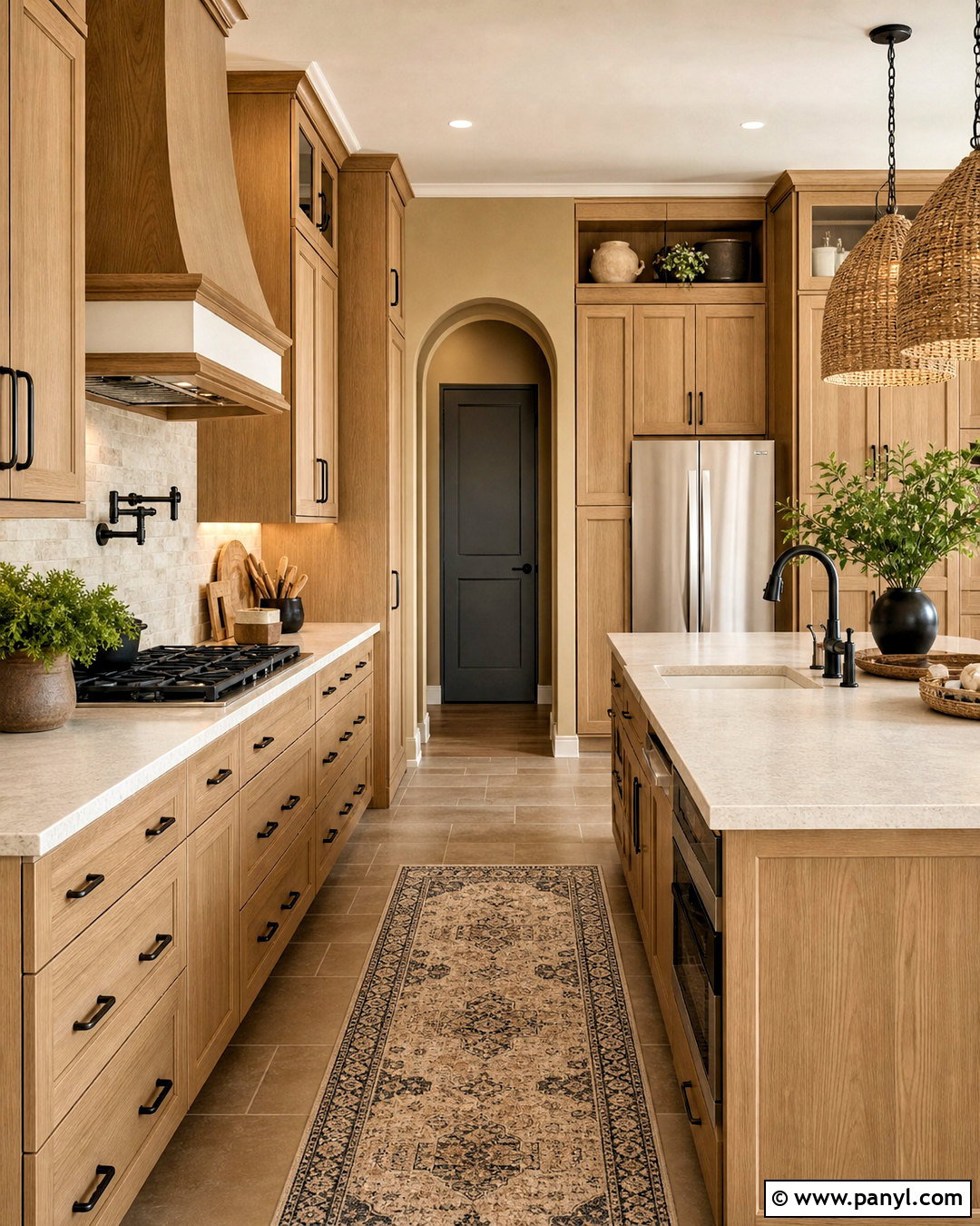 Warm Beige Kitchen With Oak Cabinets - 20 kitchen color schemes with oak cabinets