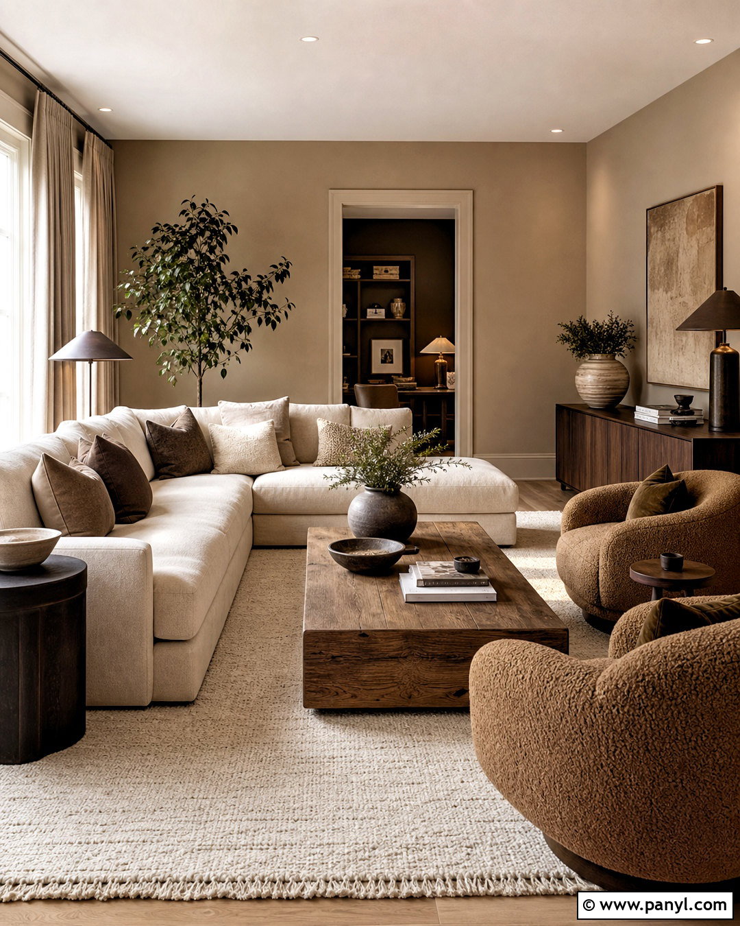 Warm Beige Living Room - 20 warm earthy living room ideas