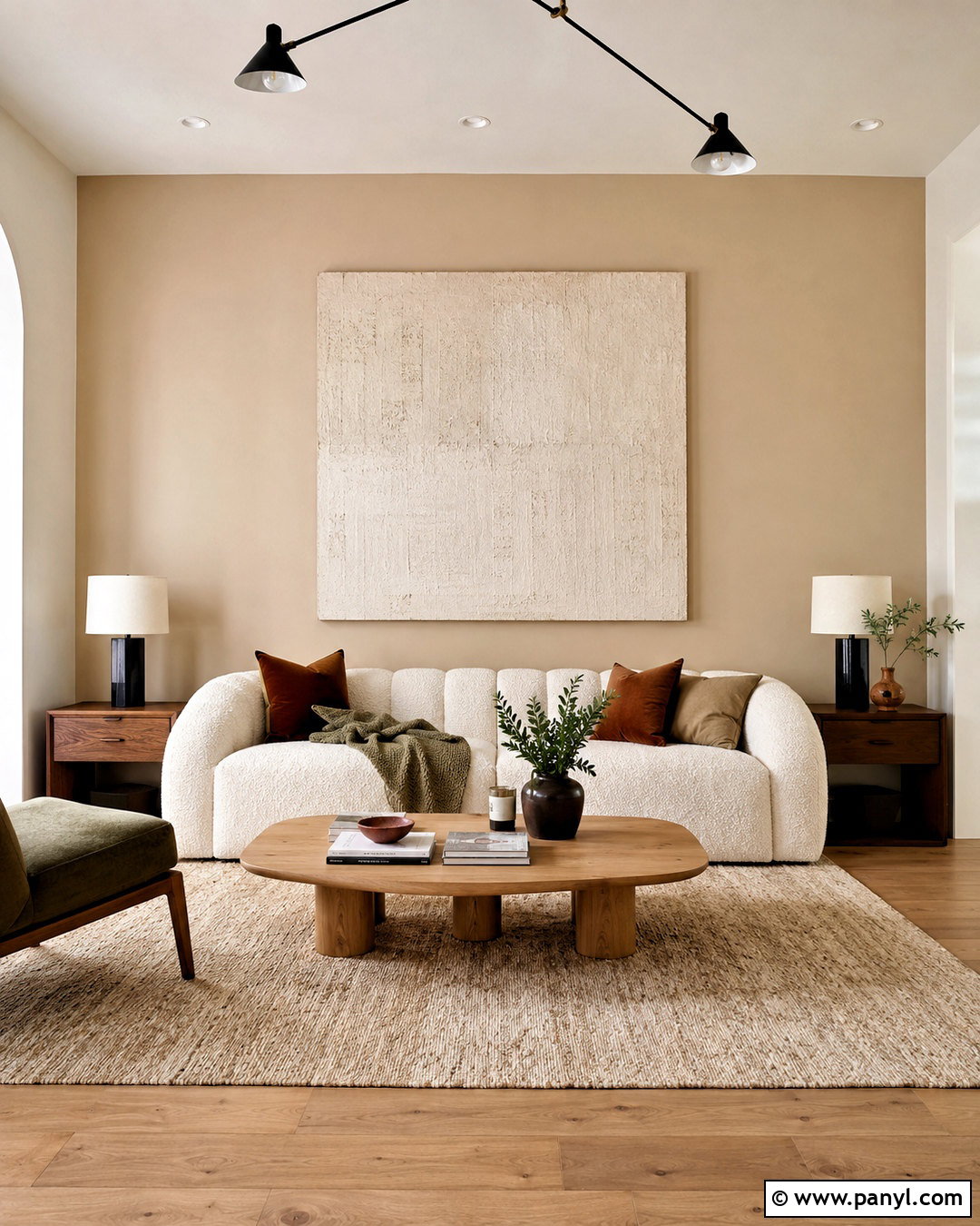 Warm Beige Living Room Accent Wall - 20 paint living room ideas accent walls