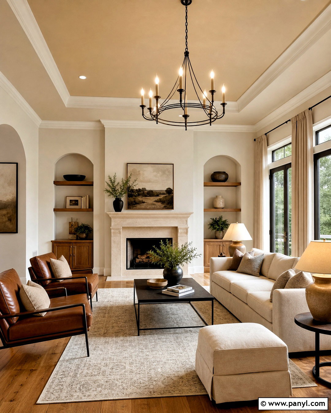 Warm Beige Living Room Ceiling - 20 beige ceiling ideas