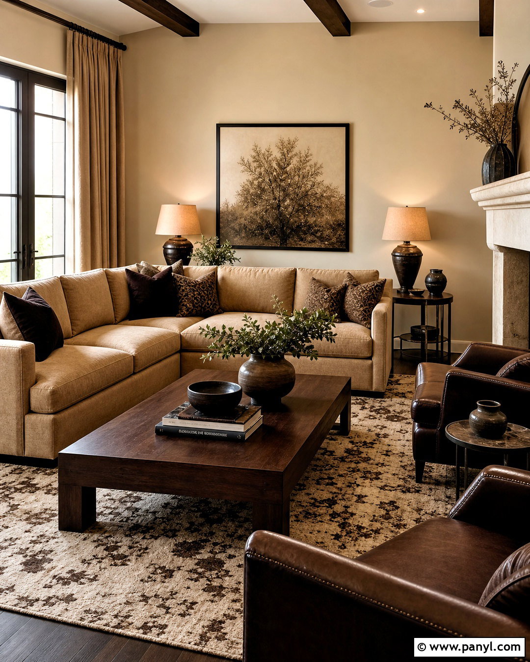Warm Beige Living Room With Chocolate Brown - 20 warm beige living room ideas